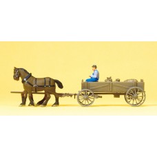 Preiser 30411 - Farmer on Box Wgn w/Horse