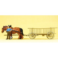Preiser 30416 - Farmer w/Rack Wagon