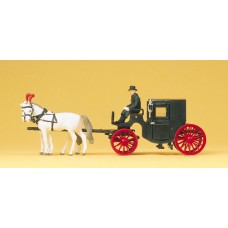 Preiser 30452 - Carriage closed w/horses
