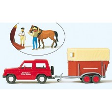 Preiser 33243 - Pajero w/Trlr/Horse/Figs