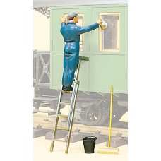 Preiser 45505 - Worker Cleaning Carriage