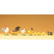 Preiser 47070 - Roosters & Hens Asst 8/