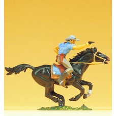 Preiser 54819 - Cowboy on run blk horse